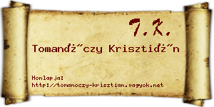 Tomanóczy Krisztián névjegykártya